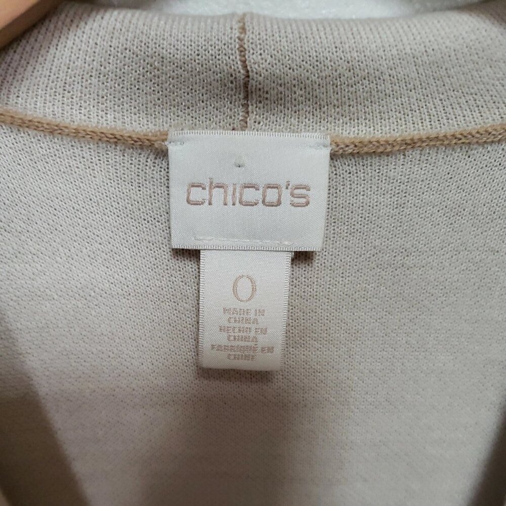 Chico's Half Sleeve Long Knit Open Cardigan Women's Sz 0 - Picture 5 of 6